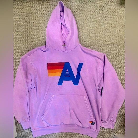 AVIATOR NATION LOGO PULLOVER RELAXED HOODIE - NEON PURPLE - Picture 3 of 8